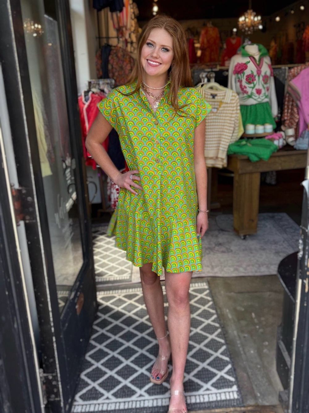 UNCLE FRANK LIME OVER THE RAINBOW DRESS, size S